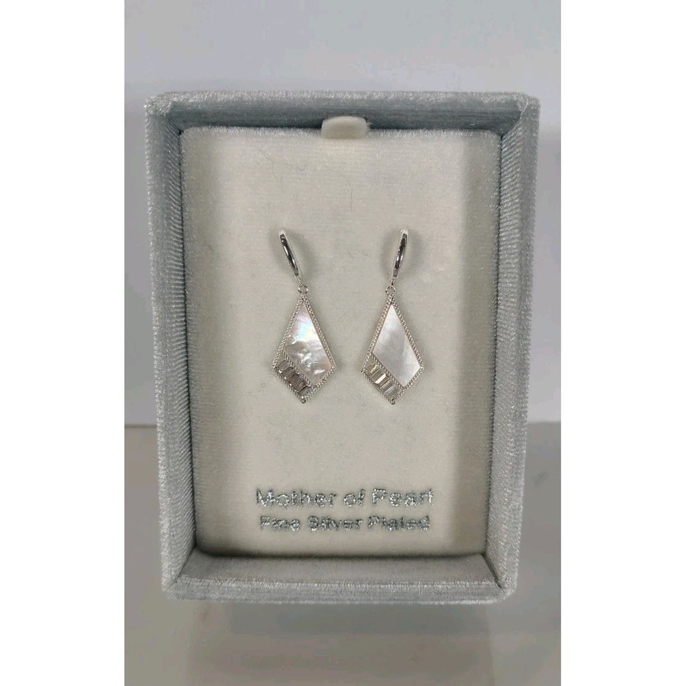 City X City Earrings Mother Of Pearl Fine Silver Plated